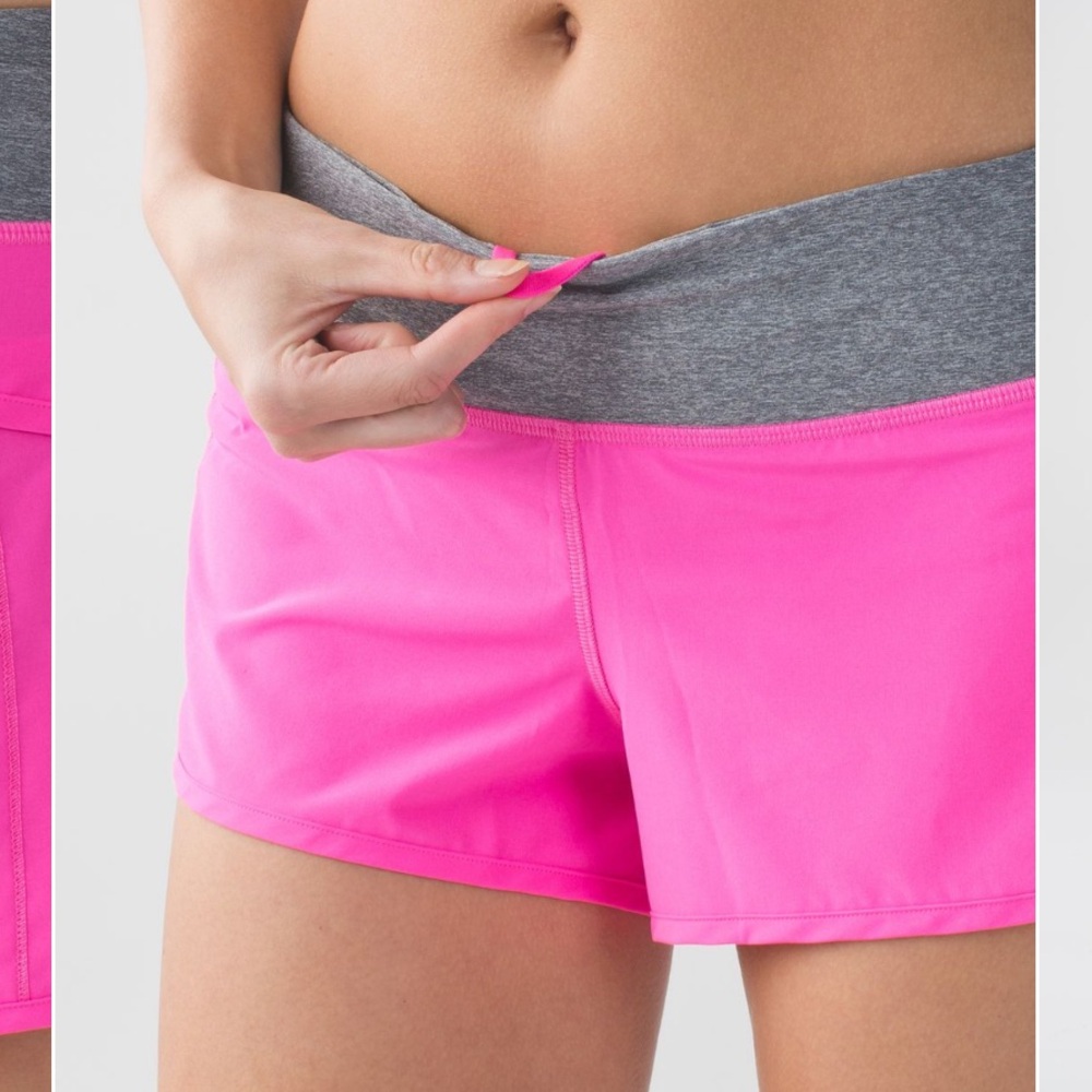 Lululemon Speed Short 4-way Stretch Raspberry Glo Light/Heathered Slate, size 6